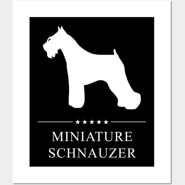 Miniature Schnauzer Dog White Silhouette Wall Art by millersye